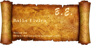 Balla Elvira névjegykártya